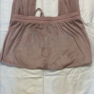 Juicy Couture Dusty Pink Velour Lounge Shorts with Crystal Juicy Logo